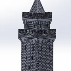 Medieval tower (spire) in scale 1:72