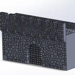 Medieval wall with loopholes in scale 1:72
