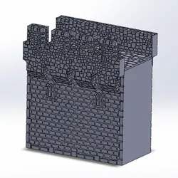 Medieval wall with loopholes in scale 1:72