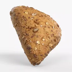 Photorealistic 3D scan of grain bun Low-poly 3D model