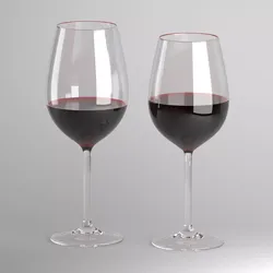Red Wine Glass 3D model