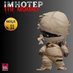 STL File – Classic Mummy Chibi – Imhotep Inspired Horror Miniature – 3D Printable Model