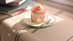 STRAWBERRY CAKE Low-poly 3D model