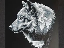 Wolf art HueForge - Free 3D Print Model