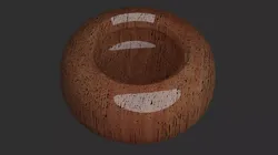 Bowl in ancient style dark wood dirty with oil on surface Low-poly 3D model