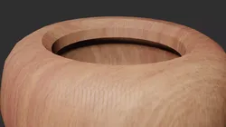 Bowl in scratch wood material  Low-poly 3D model
