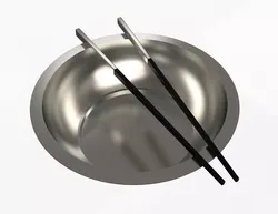 Chopstick stainless steel mixing bowl Low-poly 3D model