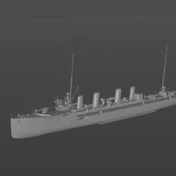 Digital model of the Austro-Hungarian Tatra-class destroyer