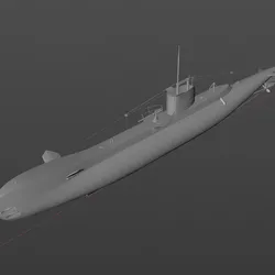 Digital model of the Austro-Hungarian U-3 class submarine
