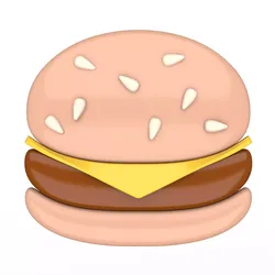 Hamburger Emoji Low-poly 3D model