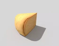 low poly cheese piece of Low-poly 3D model