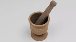 Mortar and Pestle with Wooden Texture 3D model