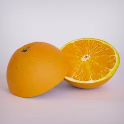 Orange half slice Low-poly 3D model