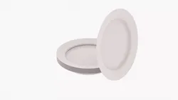 Plate Set Low-poly 3D model