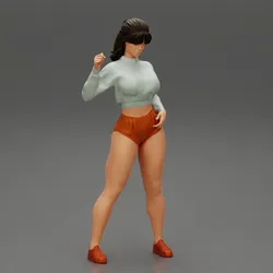 Sexy Young Woman Posing in a mini Short