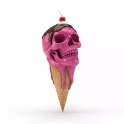 Skull Sundae Ice Cream Pop Surrealism toy 3D print model
