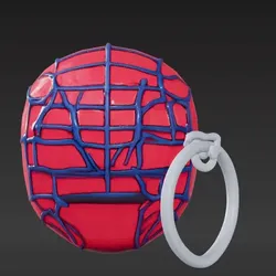 Spider Hero Mask Keychain STL – Vibrant Colors, Cartoon Style