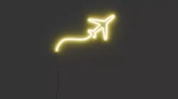 aeroplane neon light sign 3D model