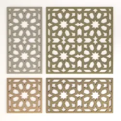 Arabic Islamic pattern decorative gold plaster 3D model
