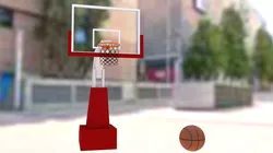 Basket basketball hoop with ball in it Low-poly 3D model