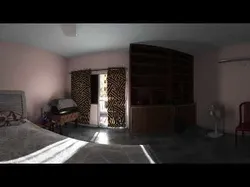 Bedroom with bed and fan 3D model