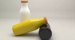 Bottle 3D Model of milk with cork 3D model