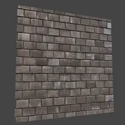 brickwork tiled floor with bricks 3D model