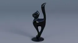 cat sculpture decoration Low-poly 3D model