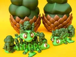 Characters & Creatures STL Download - Flexi Forest Dragon And Egg Box, Articulated Winged Dragonby Cylix3D