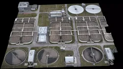 chemical factory pools terrain drone photogrammetry 3D model