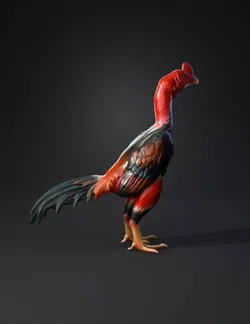 colorful bird model with red head and multicolored plumage detailed f