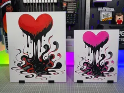 Fișiere pentru imprimante 3D | Fișier 3MF | Dripping Heart Art - Hueforge - 4 Colors