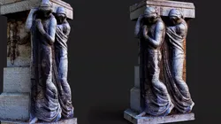 greek ancient temple corner base monument PBR photogrammetry Low-poly 3D model