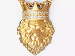 Lion king pendant Silver Gold  Print 3D print model