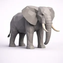 Low Poly African Elephant