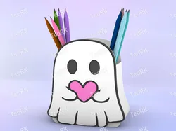 Other STL Download - Pen Holder Cute ghost with heartby TeoRk