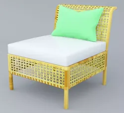 Rattan Chair outdoor Low Poly Low-poly 3D model