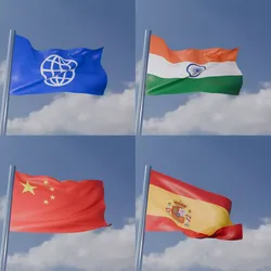 Real Animated flag   wind 3D model