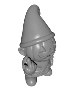 Rude Pumpkin Gnome – Halloween 3D Printable Figurine with Attitude