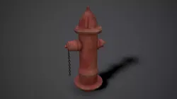 Street Hydrant Low-poly 3D model