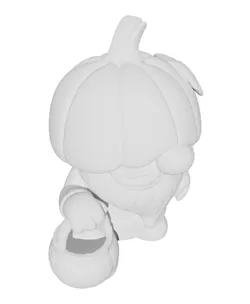 Trick-or-Treat Pumpkin Gnome – Halloween 3D Printable Figurine with Candy Basket