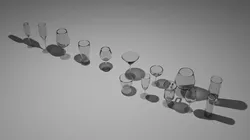 14pc Glassware Asset Pack Low-poly 3D model