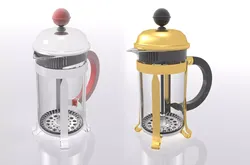 3D French Press - copper and chrome colored 3D 3D model
