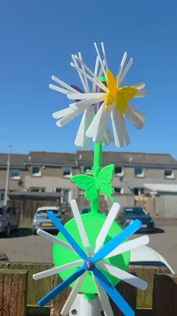 butterfly's and flowers windmill - Free 3D Print Model