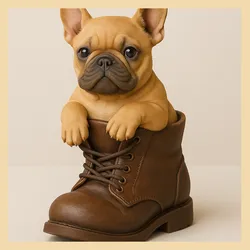 French bulldog in a shoe