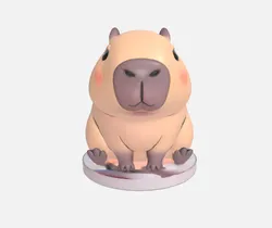 Kawaii Capybara Chibi Figure - 3D Printable Collectible