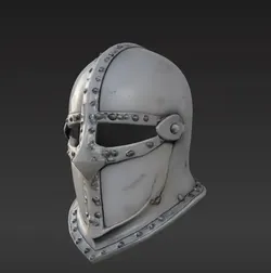Knight’s Helmet with Cross-Shaped Visor – Realistic Medieval STL Model