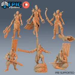 Orc Warrior Set / Green Skin Army / Evil Humanoid / Male Blade Master Monk / Female General