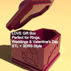 Polygonal Heart Gift Box - LOVE Jewelry Case STL Heart Shaped Gift Box - STL model for jewelry and gifts