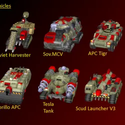 Red Alert 2 Soviet Russian Vehicles (Low poly)